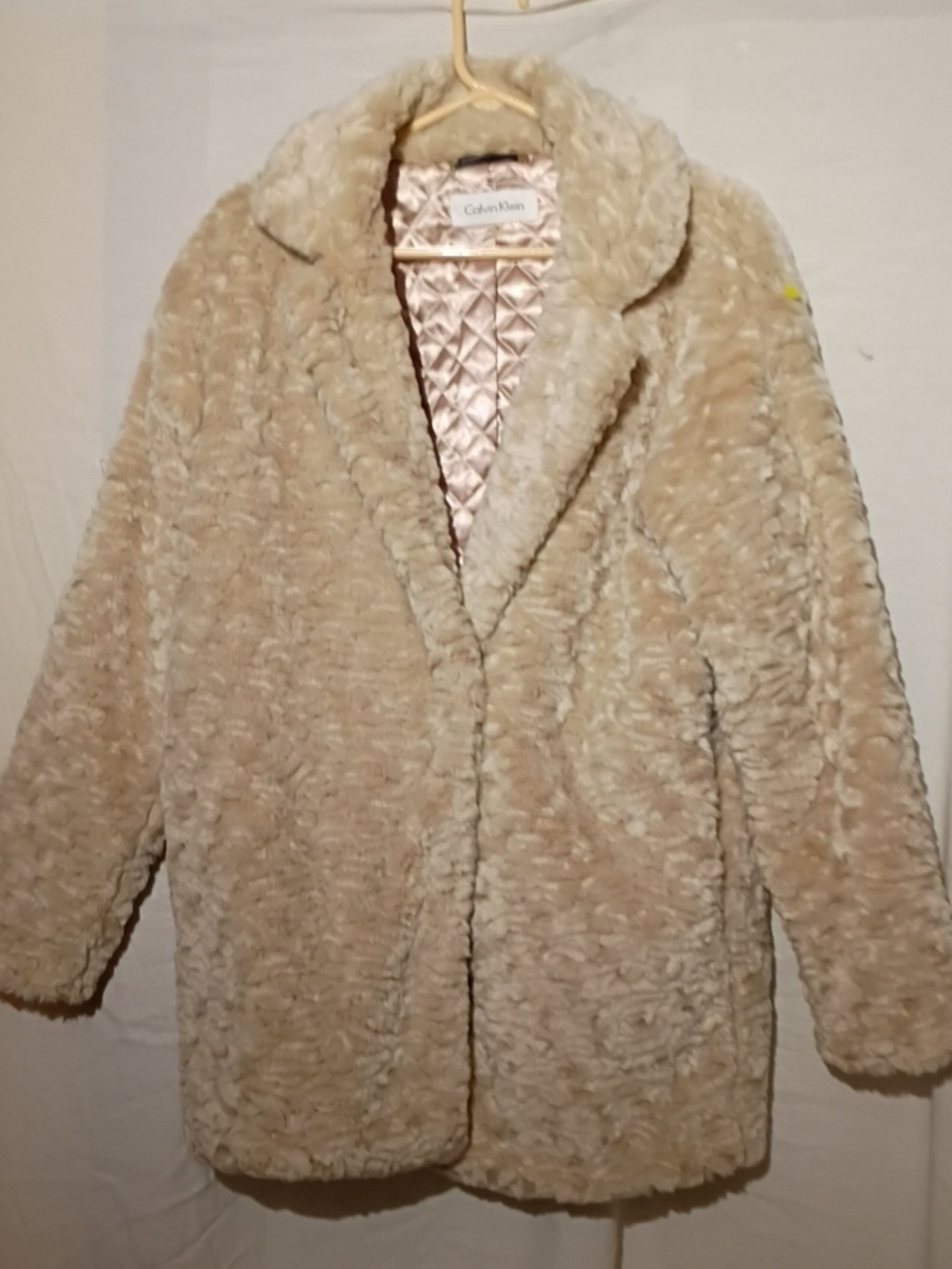 Calvin Klein Plush Cream Teddy Coat